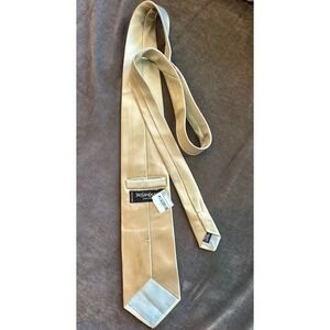 SAINT LAURENT Paris YSL Gold 100% SILK Neck Tie NWT Classic Lux Designer Italian